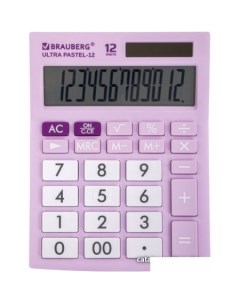 Бухгалтерский калькулятор Ultra Pastel 12 PR 250505 сиреневый Brauberg