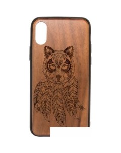Чехол для телефона Wood для Apple iPhone X грецкий орех волк III Case