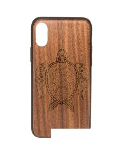 Чехол для телефона Wood для Apple iPhone X грецкий орех черепаха Case