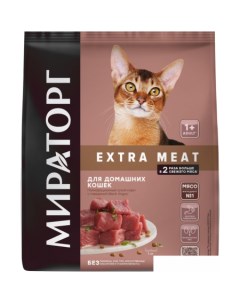 Сухой корм для кошек Extra Meat с говядиной Black Angus для домашних кошек 1 2 кг Мираторг
