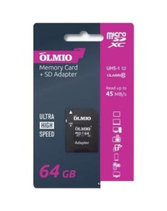 Карта памяти microSDXC 64GB UHS I U3 Olmio