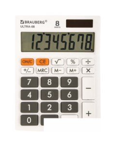 Бухгалтерский калькулятор Ultra 08 WT 250512 белый Brauberg