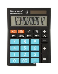 Бухгалтерский калькулятор Ultra Color 12 BKBU 250497 черный голубой Brauberg