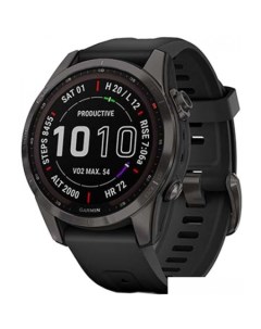 Умные часы Fenix 7S Sapphire Solar 42 мм серый карбон черный Garmin