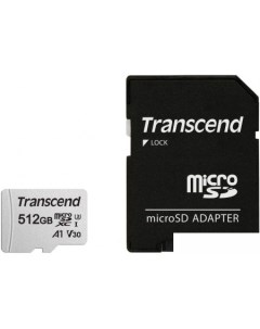 Карта памяти microSDXC 300S 512GB (с адаптером) Transcend