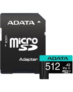 Карта памяти Premier Pro AUSDX512GUI3V30SA2-RA1 microSDXC 512GB (с адаптером) Adata