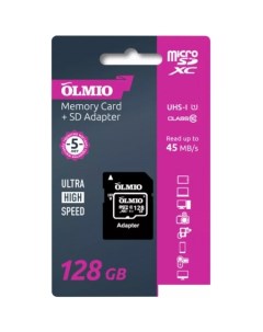 Карта памяти microSDXC 128GB V30 UHS-I Class 3 (U3) Olmio