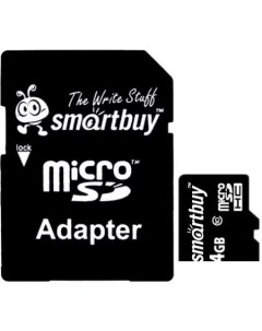 Карта памяти microSDHC Class 10 4GB SD адаптер SB4GBSDCL10 01 Smartbuy