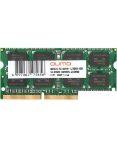 Оперативная память 4GB DDR3 SODIMM PC3 12800 QUM3S 4G1600K11L Qumo