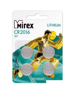 Батарейки CR2016 4 шт 23702 CR2016 E4 Mirex