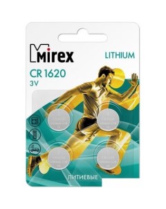 Батарейки CR1620 литиевая блистер 4 шт 23702 CR1620 E4 Mirex