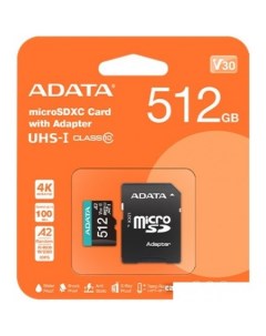 Карта памяти Premier AUSDX512GUICL10A1-RA1 microSDXC 512GB (с адаптером) Adata