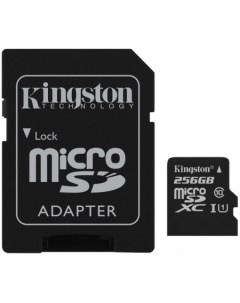 Карта памяти Canvas Select SDCS 256GB microSDXC 256GB с адаптером Kingston