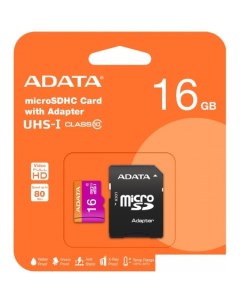 Карта памяти Premier microSDHC UHS I U1 10 Class 16 Gb AUSDH16GUICL10 RA1 Adata