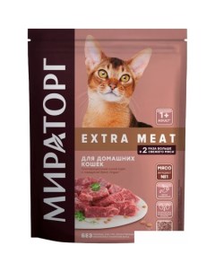 Сухой корм для кошек Extra Meat с говядиной Black Angus для домашних кошек 400 г Мираторг