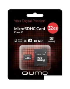 Карта памяти microSDHC QM32GMICSDHC10U3 32GB с адаптером Qumo