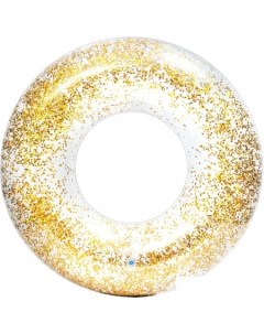 Надувной плот Transparent Glitter Tubes 56274 золотой Intex