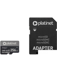 Карта памяти Pro 3 microSDXC PMMSDX256UIII 256GB адаптер Platinet