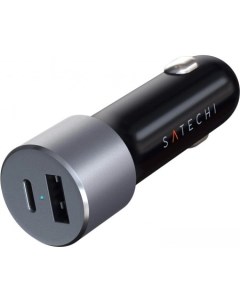 Автомобильное зарядное 72W Type C PD Car Charger серый космос Satechi