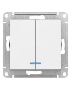 Выключатель ATLASDESIGN 2-кл. с подсв. (без рамки) лотос ATN001353 Schneider electric