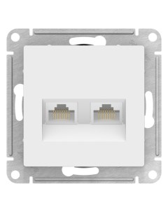 Розетка ATLASDESIGN комп. 2хRJ45 (без рамки) лотос ATN001385 Schneider electric