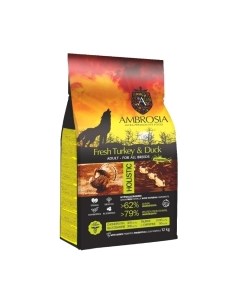 Сухой корм для собак Grain Free для всех пород с индейкой / U/ATD12 Ambrosia