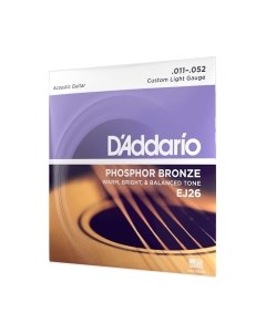 Струны для акустической гитары EJ26 Custom Light 11-52 D'addario