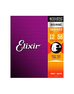 Струны для акустической гитары 11077 / 12-56 Elixir strings