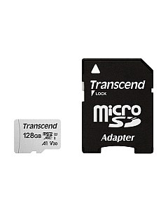 Карта памяти microSDXC 300S 128GB Class 10 UHS-I U3 (TS128GUSD300S-A) Transcend