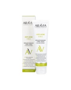 Крем для умывания Laboratories Крем+скраб+маска с AHA-кислотами Anti-Acne 3-in-1 Aravia