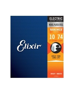 Струны для электрогитары 12062 10-74 8-String Elixir strings