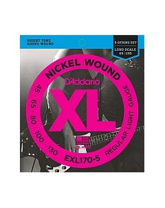 Струны для бас-гитары EXL170-5 45-130 D'addario