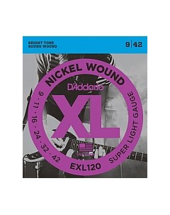 Струны для электрогитары EXL120 Super Light 9-42 D'addario