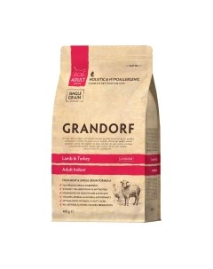 Сухой корм для кошек Indoor Lamb&Turkey Grandorf