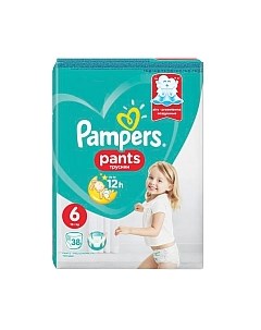 Подгузники-трусики детские Pants 6 Extra Large Pampers