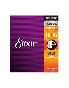 Струны для акустической гитары 11002 10-47 Elixir strings