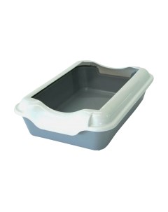 Туалет-лоток С бортиком серый 37x27x11.5см Homepet