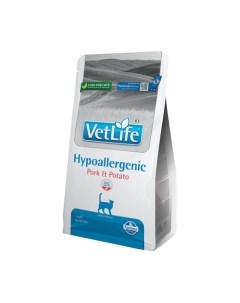 Сухой корм для кошек Vet Life Hypoallergenic Pork & Potato Farmina