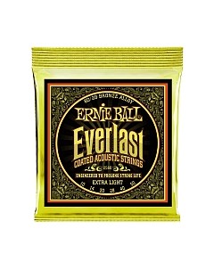 Струны для акустической гитары 2560 Everlast Coated 80/20 Bronze Extra Light Ernie ball