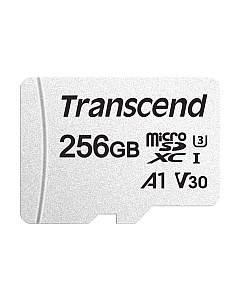 Карта памяти microSDXC 256GB UHS-I U3 V30 A1 + SD адаптер (TS256GUSD300S-A) Transcend