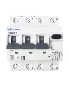 Дифференциальный автомат NX10R 3P+N C16 30mA AC 10kA / NX10R-4-016C-030AC Wilderness