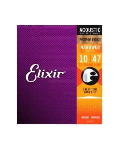 Струны для 12-струнной гитары 16152 10-47 Elixir strings