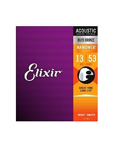 Струны для акустической гитары 11182 13-53 HD Light Elixir strings