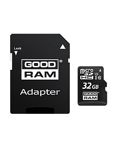 Карта памяти microSD (Class 10) 32GB / M1AA-0320R12 + адаптер Goodram