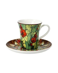 Кружка с блюдцем Artis Orbis Louis Comfort Tiffany Бабочки / 67-003-09-1 Goebel