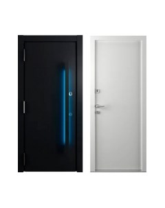 Входная дверь Argos Grand 77 210x100 Black со светодиодной лентой левая Belwooddoors