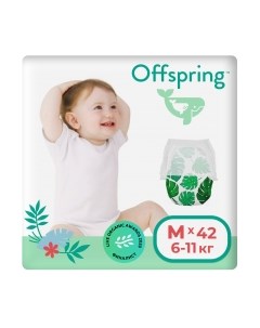 Подгузники-трусики детские M 6-11кг Тропики / OF02MLEA Offspring