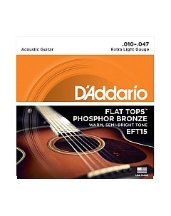 Струны для акустической гитары EFT15 D'addario