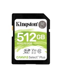 Карта памяти Canvas Select Plus 100R SDXC Class10 UHS-I U3 V10 512GB Kingston