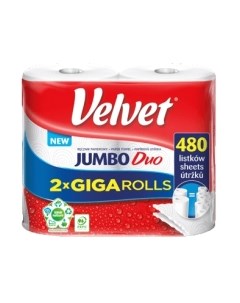 Бумажные полотенца Jumbo Duo 2х слойная Velvet